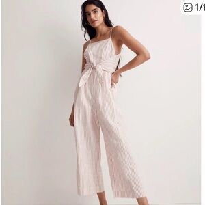 Madewell Pink Striped Jumpsuit